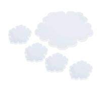 TIKATARER Molde de Silicona para Posavasos de Flores, Juego de Moldes de Resina Reutilizables de 5 Uds, Molde Pequeño Grande de 34cm y 12cm para Arte, Accesorios y Regalos para el Hogar