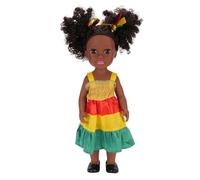 TIKATARER Muñeca Negra Niña Africana De 14 Pulgadas, Ropa Cambiable De Cabello Explosión