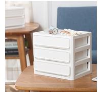 TIKATARER Organizador de Escritorio, Organizador de Cajón de Almacenamiento de Escritorio de Plástico Apilador de Plástico Contador de Maquillaje de Maquillaje para Cosméticos para el Hogar (White)