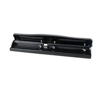 TIKATARER Perforadora de 3 Agujeros, Perforadora de Tres Agujeros, de Tres, Metal Resistente, Capacidad de 12 Hojas, Espacio entre Ajustable con Base Antideslizante, Ideal para Perforar Papel de
