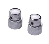 TIKATARER Perillas Apiladas Concéntricas Duales, Diales de Control de Volumen de Tono, Kit de Ajuste de bajo con Opciones de Color Plateado, Negro y Dorado, Ideal para Bajos Eléctricos (SILVER)