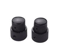 TIKATARER Perillas Apiladas Concéntricas Duales, Diales de Control de Volumen de Tono, Kit de Ajuste de bajo con Opciones de Color Plateado, Negro y Dorado, Ideal para Bajos Eléctricos (BLACK)