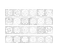 TIKATARER Plantillas de Mandala para Pintar, 24 Piezas, Kit de Pintura Rupestre, Plantillas Grandes para Pintar, 24 Estilos, Plantilla de Pintura Hueca para Bricolaje, para Pared,