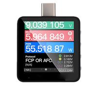 TIKATARER Probador USB C con ADC de 20 Bits, Precisión de 0,00002 V 0,00003 A, ARM Cortex M4 192 MHz, Detección de Gravedad de Pantalla IPS de 1,54 Pulgadas, para PD3.1 QC5.0 SCP AFC