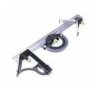 TIKATARER Regla Multifuncional 3 en 1, Herramienta de Medición de Acero Inoxidable, Regla de Cabeza Cuadrada Nivelada con Transportador, Ideal para Medir, Marcar y Diseñar Carpintería