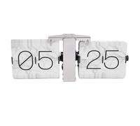 TIKATARER Reloj Mecánico con Tapa, 24 Horas, Giro Automático de Página, Gran Número, Funcionamiento Retro Silencioso, Decoración Clásica para el Hogar, Oficina, Dormitorio (Página Blanca)