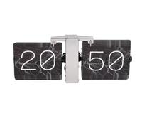 TIKATARER Reloj Mecánico con Tapa, 24 Horas, Giro Automático de Página, Gran Número, Funcionamiento Retro Silencioso, Decoración Clásica para el Hogar, Oficina, Dormitorio (Página Negra)