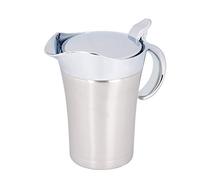 TIKATARER Salsera de Acero Inoxidable 304, Jarra Térmica Aislada de Doble Pared con Tapa, para s, Natillas, Ketchup, Mostaza, Crema, Aderezo para Ensaladas (Tamaño grande 750ml)