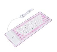 TIKATARER Teclado de Silicona Diseño Completamente Sellado Teclado Ligero y Portátil Silencioso Suave Cómodo Teclado de Silicona con Cable USB para PC (Purple)