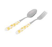 TIKATARER Vajilla con Acabado Cepillado de 7,6 Pulgadas, Juego de Cuchara y Tenedor de Acero Inoxidable, Utensilios de 2,5 Mm de Grosor con Caja de Almacenamiento, Ideal para el Hogar, Restaurante y