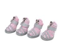 TIKATARER Zapatos de Perros Pequeños, Zapatos de Perros de 4 Piezas para Pequeños Medianos Grandes Botas para para Malla Al Aire Libre Mesas Transpirables para para para Caminar Caminando Senderismo