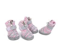 TIKATARER Zapatos de Perros Pequeños, Zapatos de Perros de 4 Piezas para Pequeños Medianos Grandes Botas para para Malla Al Aire Libre Mesas Transpirables para para para Caminar Caminando Senderismo