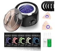 TIKESI - Kit de cera para depilación, juego de cera dura con 5 bolsas de granos de cera dura para todo el cuerpo, piernas, cara, cejas, bikini, juego de cera brasileña para hombres y mujeres