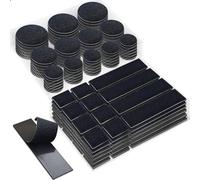 Tikfoam Tiras de velcro con adhesivo y círculo cuadrado, cinta de montaje adhesiva fuerte para uso doméstico u oficina, color negro, 72 juegos