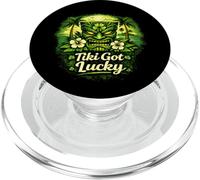 Tiki Got Lucky Shamrock Tiki Vibes en una Isla Tropical de Hawái PopSockets PopGrip para MagSafe