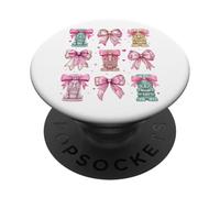 Tiki Luau Hawaii Hawaii Máscara Tiki Chica Coqueta Lazo Rosa PopSockets PopGrip Adhesivo