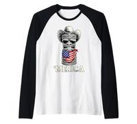Tiki Luau Hawaiian Hawaii American Flag - Gafas de Sol de Verano Camiseta Manga Raglan