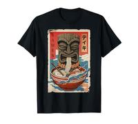 Tiki Luau Hawaiian Hawaii Tiki Máscara Ramen Japonesa Camiseta