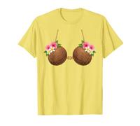 Tiki Luau Hula - Sujetador Hawaiano de Coco con pechugas de Coco Camiseta