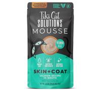 Tiki Pets Cat Special Mousse - Fórmula de alimento húmedo para Gatos, fórmula de Piel y Pelaje, salmón en Caldo, 12 Bolsas, 2.4 onzas