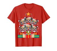 Tiki Pile Luau Hawaiian Tiki Mask Árbol de Navidad Sombrero de Navidad Camiseta