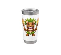 Tiki Shirt Man Hawaii Summer Tropical Luau Party Children Vaso térmico de acero inoxidable de doble pared