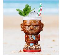 Tiki - Taza de Tiki, Vasos de Tiki para cócteles, Taza de cóctel Hawaiano, Taza de cóctel de cerámica, Copas de cóctel Hawaianas