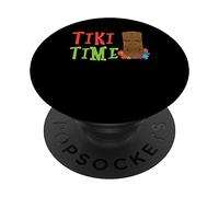 Tiki Time - Bebida Tropical Hawaiana Luau Party Tiki Bar PopSockets PopGrip Adhesivo