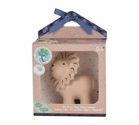 Tikiri 8596012 - Sonajero de Caucho Natural en Caja de Regalo, diseño de león, Juguete de baño, para bebés y niños a Partir de 0 Meses