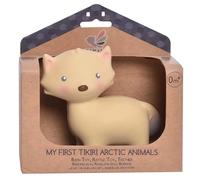 Tikiri: Mi primer animal ártico/zorro de 10 cm, con cascabel, de goma natural, con tarjeta, 0+