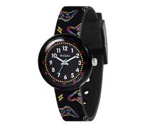 Tikkers Reloj analógico de cuarzo para niños, con correa de jugador, color negro, negro, Minimalista