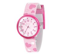 Tikkers Reloj analógico para niños con correa de corazón rosa, rosa, Moderno