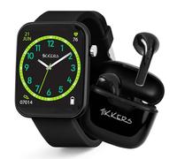 Tikkers Smart Series 13 - Juego de Reloj Inteligente y Auriculares con Correa de Silicona Negra TKS13-0032-SET