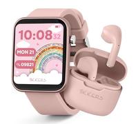 Tikkers Smart Series 13 - Juego de Reloj Inteligente y Auriculares con Correa de Silicona Rosa TKS13-0031-SET