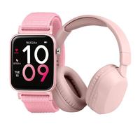 Tikkers Smart Series 13 TKS13-0034-SET - Correa de tela rosa de fácil liberación para reloj inteligente y auriculares