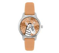Tikkers WWF Zebra TKWWF006 - Reloj analógico de Cuarzo Unisex para niños con Correa de Poliuretano, Naranja, Correa