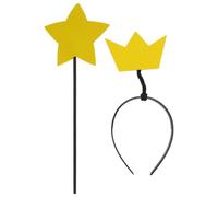 TIKODIDA Accesorios para Disfraz de Princesa Niña Varita de Estrella y Diadema de Plástico, Set de 2 Piezas para Fiestas y Juegos de rol