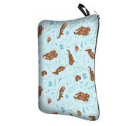 TIKODIDA Bolsa de Viaje Estampada con Diseño de Pequeño Mamífero Acuático Bolsa de Maquillaje Portátil Organizador de Cosméticos Opaco con Cierre Adecuada para Viajes Camping y Uso