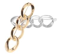 TIKODIDA Broche Antiexposición Cadena Lisa 2 Piezas Dorado y Plateado para Ropa Femenina, Imperdibles para Prendas Ajustables, Accesorios Versátiles para Faldas y Suéteres