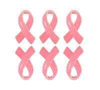 TIKODIDA Broche de Lazo Rosa Pequeño Curvado para Concienciación Cáncer de Mama, 6 Piezas, Pin Decorativo Femenino para Ropa y Accesorios, Símbolo Solidario y Distintivo Rosa