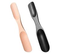 TIKODIDA Calzador de Madera de Doble Punta 25 CM Juego de 2 Piezas Color Madera Natural y Negro Calzador Portátil para Adultos Adecuado para Botas y Uso Diario Casa y Viaje