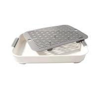 TIKODIDA Caseta Conejo Caja de Entrenamiento para IR al Baño, Inodoro Rectangular de PP Diseño Anticaídas y Fondo Plano para Suministros para Conejitos
