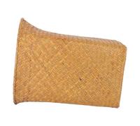 TIKODIDA Cesta de Almacenamiento Redonda Tejida de Paja Natural, Contenedor de Residuos sin Tapa, Cubo Multiusos para Lavandería y Papelera de Baño, Color Marrón Claro, Gran Capacidad