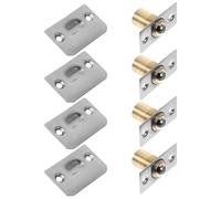 TIKODIDA Cierre Metálico Ajustable para Puertas de Despensa y Armario, Pestillo de Bola de Acero Inoxidable Diseño Invisible y Placa de Impacto, 4 Unidades para Uso Doméstico