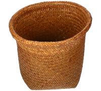 TIKODIDA Cubo de Basura Tejido de Ratán Mediano, Cesta de Almacenamiento Hogar, Cesta Decorativa Multiusos para Sala y Oficina, Basurero Doméstico Funcional y Compacto