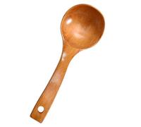 TIKODIDA Cuchara de Madera Japonesa para Sopa, Cucharón de Mango Largo de Madera Natural, Utensilio de Cocina Casero para Olla Caliente, Cucharón Grande para Restaurante y Uso Doméstico