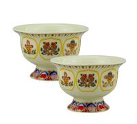 TIKODIDA Cuenco de Cerámica para Ofrendas Budistas, Set 2 Piezas Pequeño sin Mecha, Decoración Hogar Espiritual, Recipiente Liso Multifuncional para Agua y Almacenamiento