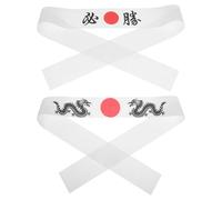 TIKODIDA Diadema Ninja Japonesa 2 Piezas para Chef Sushi y Karate, Banda Deportiva de Poliéster Transpirable, Accesorio de Disfraz Samurái para Hombre, Uso en Cocina y Artes Marciales