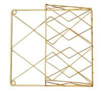 TIKODIDA Estante de Pared para Revistas Metálico Dorado, Revistero Vertical de Hierro Resistente y Decorativo para Oficina y Hogar, Organizador de Pared Funcional para Libros y Documentos