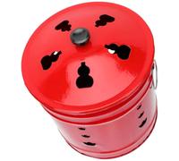 TIKODIDA Incinerador de Barril Esmaltado Rojo Nº 6, Cubo para Quemar Papel y Desechos, Lata Incineradora para Jardín Doméstico Ventilación, Contenedor para Hoguera Varios Varios Estilos